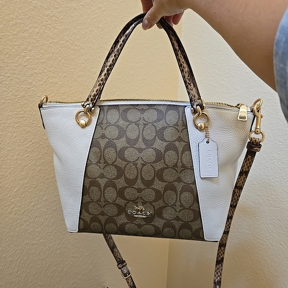 Coach  Kacey Satchel In Colorblock Signature Canvas